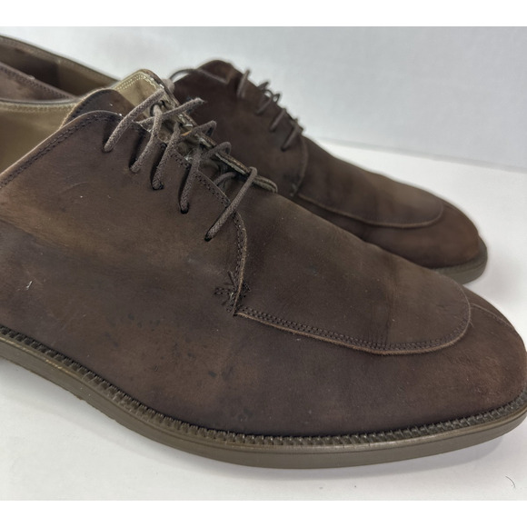*Flawed Salvatore Ferragamo Men’s Brown Suede Leather Oxford Dress Shoes Size 10 main image 13